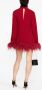 Taller Marmo Mini-jurk met veren afwerking Rood - Thumbnail 4
