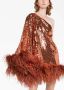 Taller Marmo Jurk met pailletten Oranje - Thumbnail 5