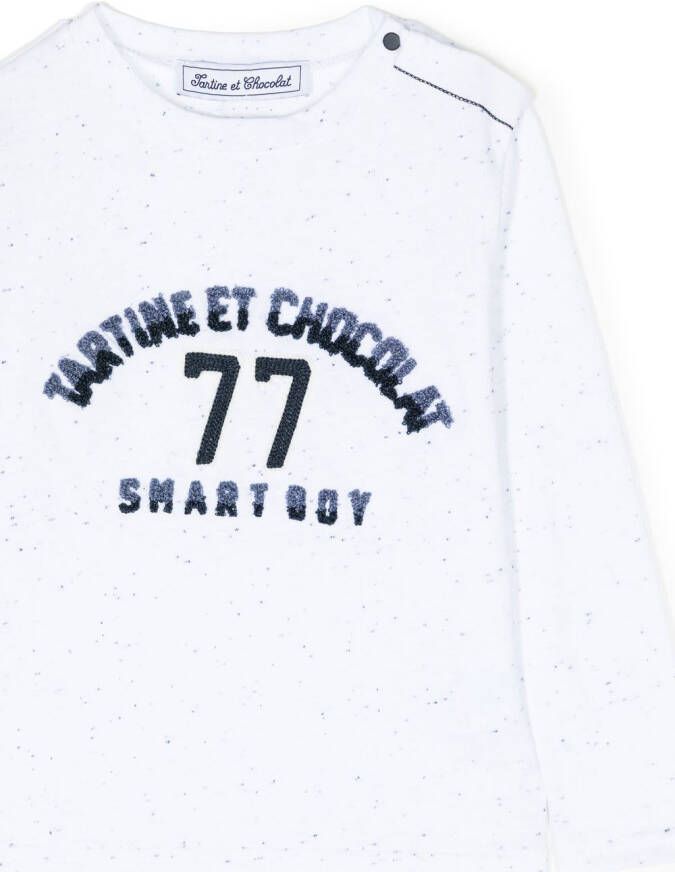Tartine Et Chocolat T-shirt met borduurwerk Wit