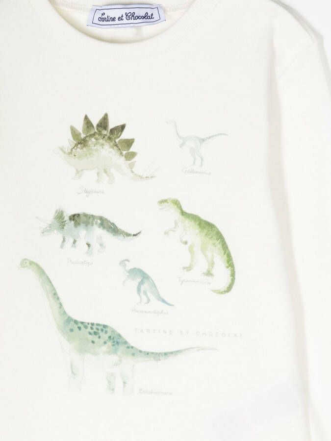 Tartine Et Chocolat T-shirt met dinosaurusprint Wit