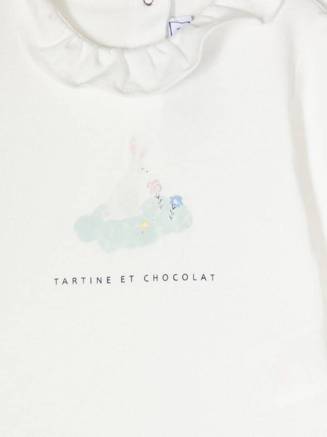 Tartine Et Chocolat T-shirt met ruchekraag Wit