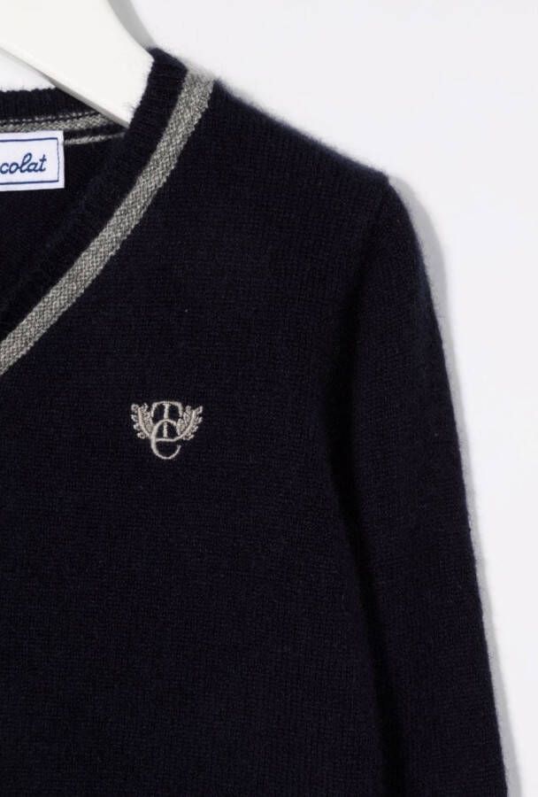 Tartine Et Chocolat Vest met geborduurd logo Blauw
