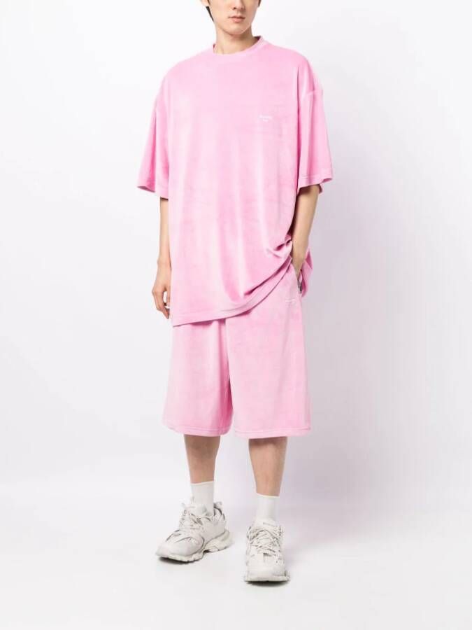 TEAM WANG design Bermuda shorts met trekkoord Roze