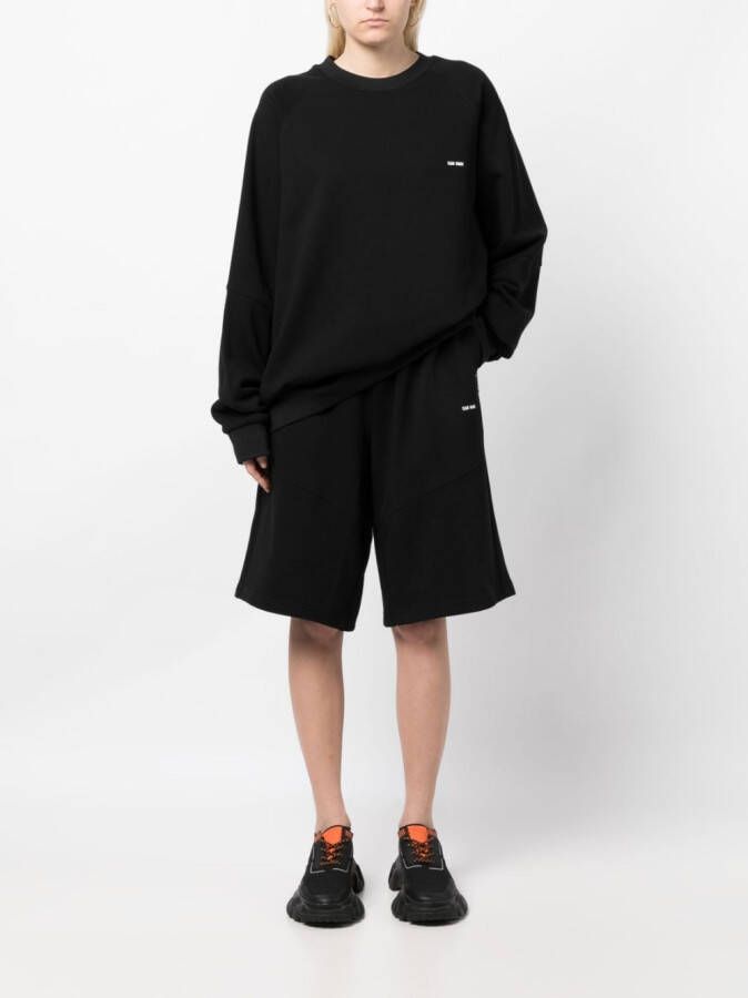 TEAM WANG design Sweater met geborduurd logo Zwart