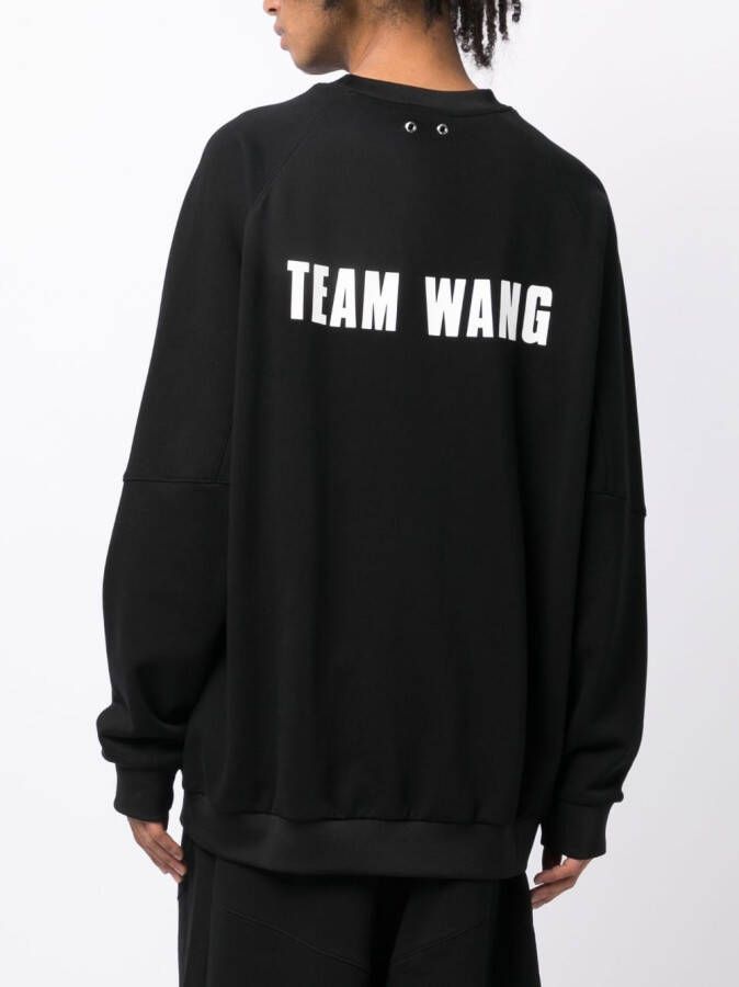 TEAM WANG design Sweater met geborduurd logo Zwart
