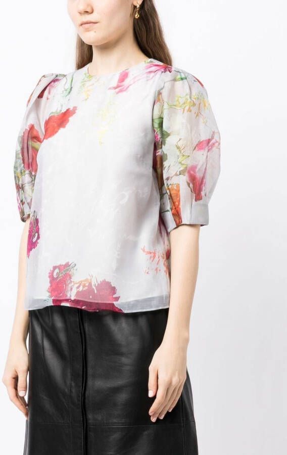 Ted Baker Blouse met pofmouwen Grijs