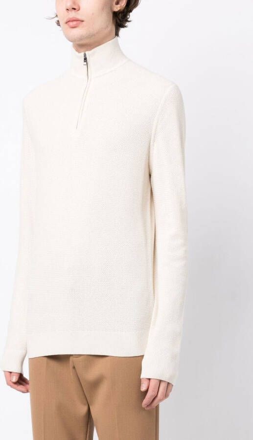 Ted Baker Trui met halve rits Wit
