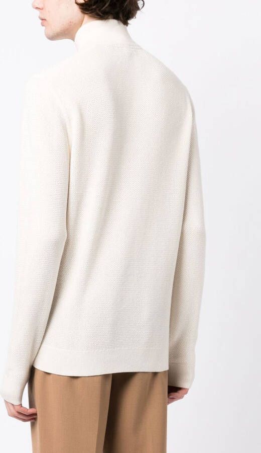 Ted Baker Trui met halve rits Wit