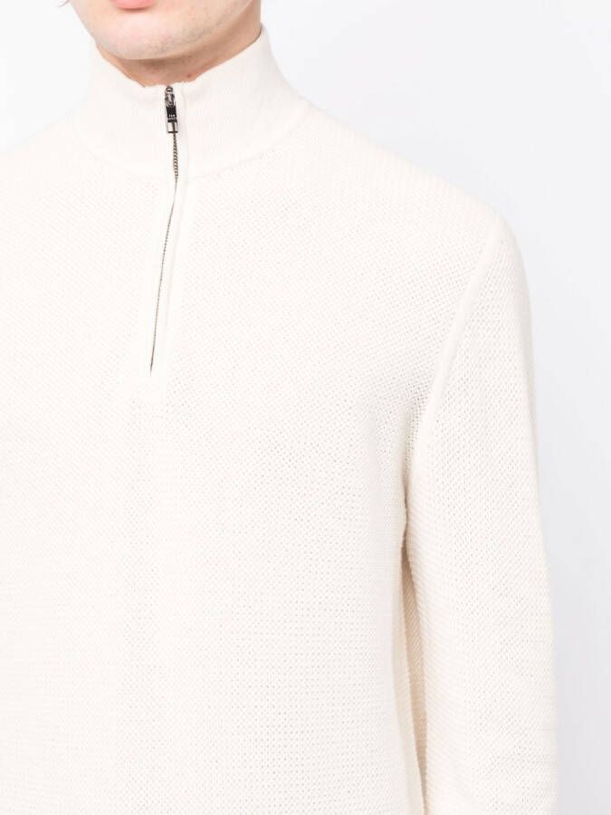 Ted Baker Trui met halve rits Wit