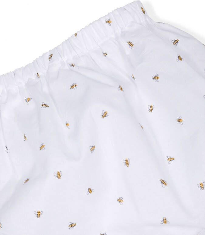 TEDDY & MINOU Shorts met bijenprint Wit