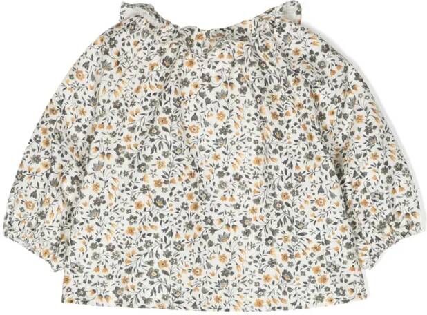 TEDDY & MINOU Shirt met bloemenprint Wit