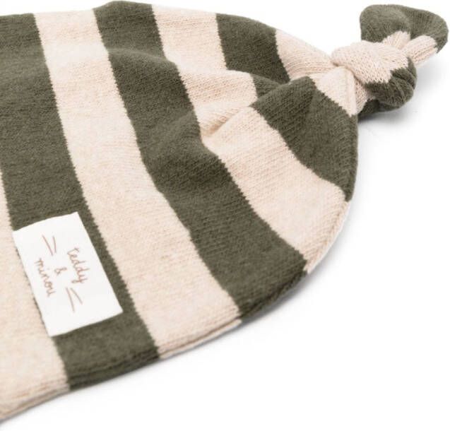 TEDDY & MINOU Gestreepte muts Groen