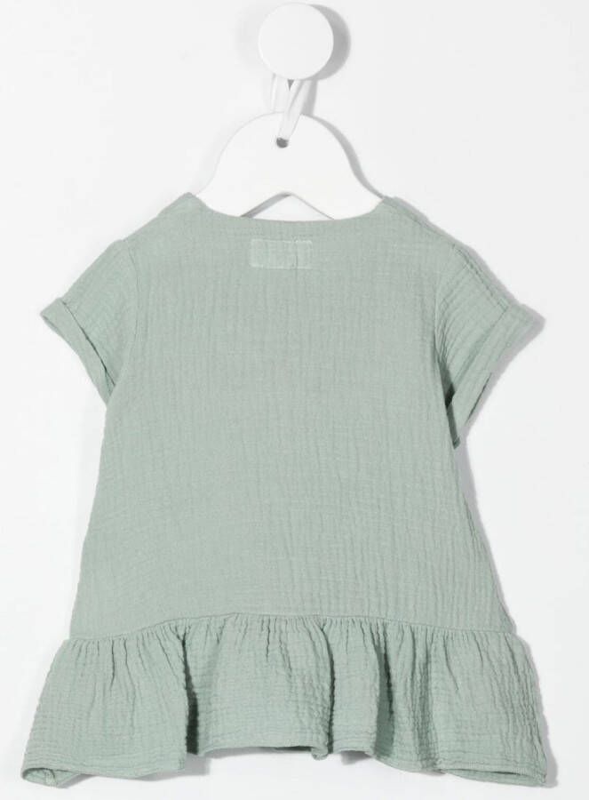 TEDDY & MINOU Jurk met franje afwerking Groen