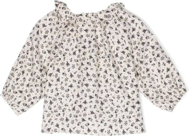 TEDDY & MINOU Shirt met bloemenprint Beige