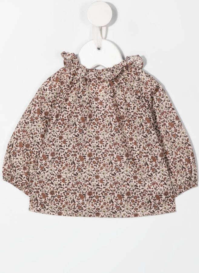 TEDDY & MINOU Shirt met bloemenprint Beige