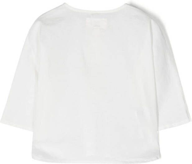 TEDDY & MINOU Shirt met cropped mouwen Wit