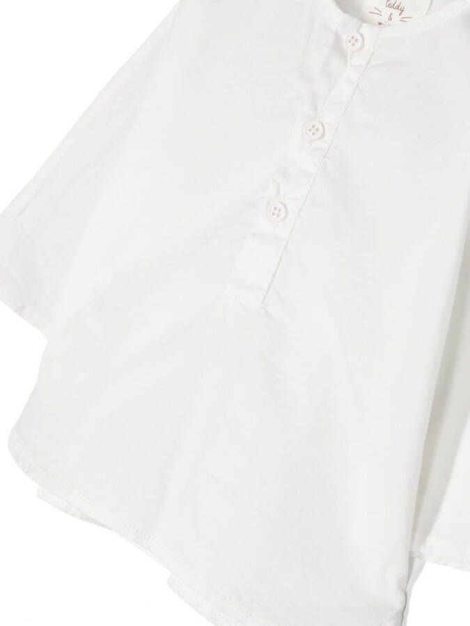 TEDDY & MINOU Shirt met cropped mouwen Wit