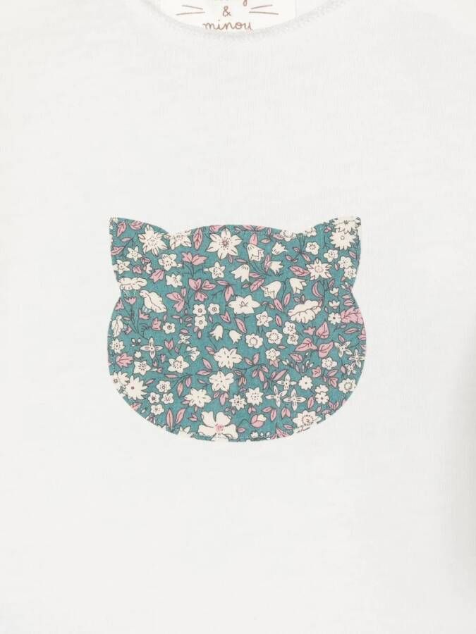 TEDDY & MINOU T-shirt met bloemenprint Wit