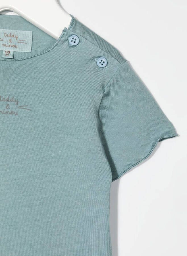 TEDDY & MINOU T-shirt met logoprint Blauw