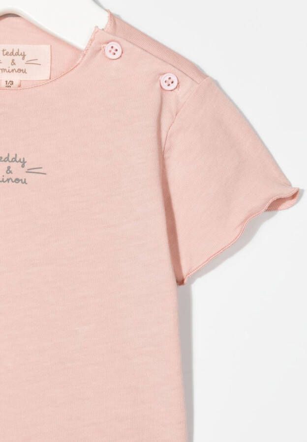 TEDDY & MINOU T-shirt met logoprint Roze
