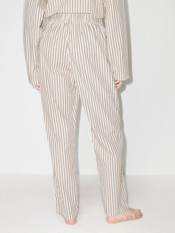 TEKLA Gestreepte pyjamabroek Wit