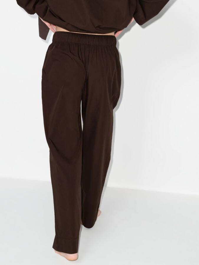 TEKLA Pyjamabroek met trekkoord Bruin