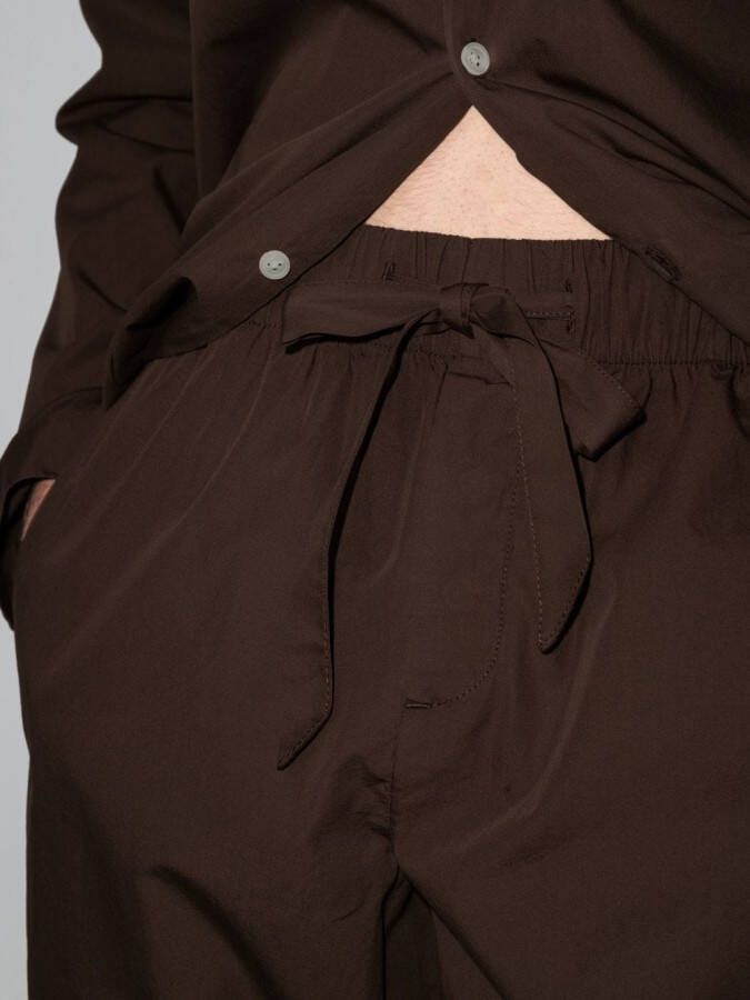TEKLA Pyjamabroek met trekkoord Bruin