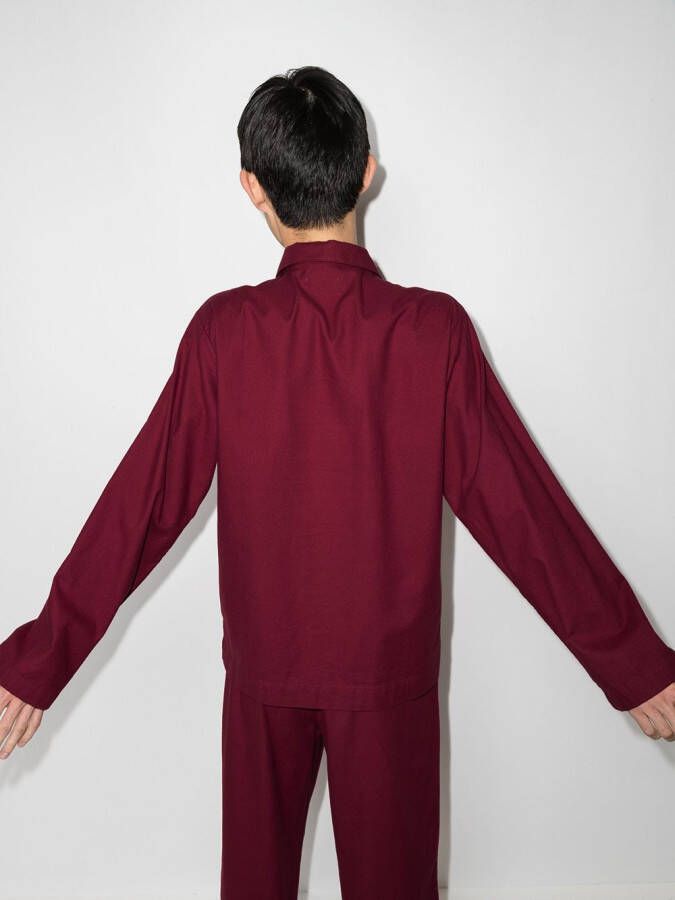 TEKLA Pyjamashirt met lange mouwen Rood