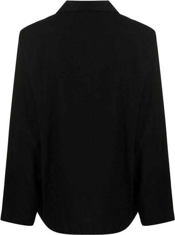 TEKLA Pyjamashirt van popeline Zwart