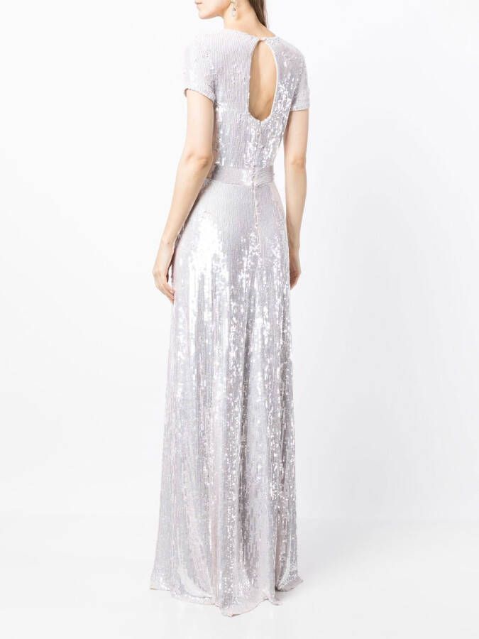 Temperley London Avondjurk verfraaid met pailletten Roze