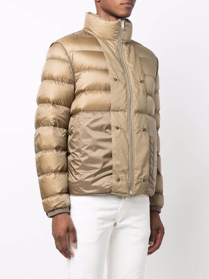 Ten C Donsjack met patchdetail Bruin