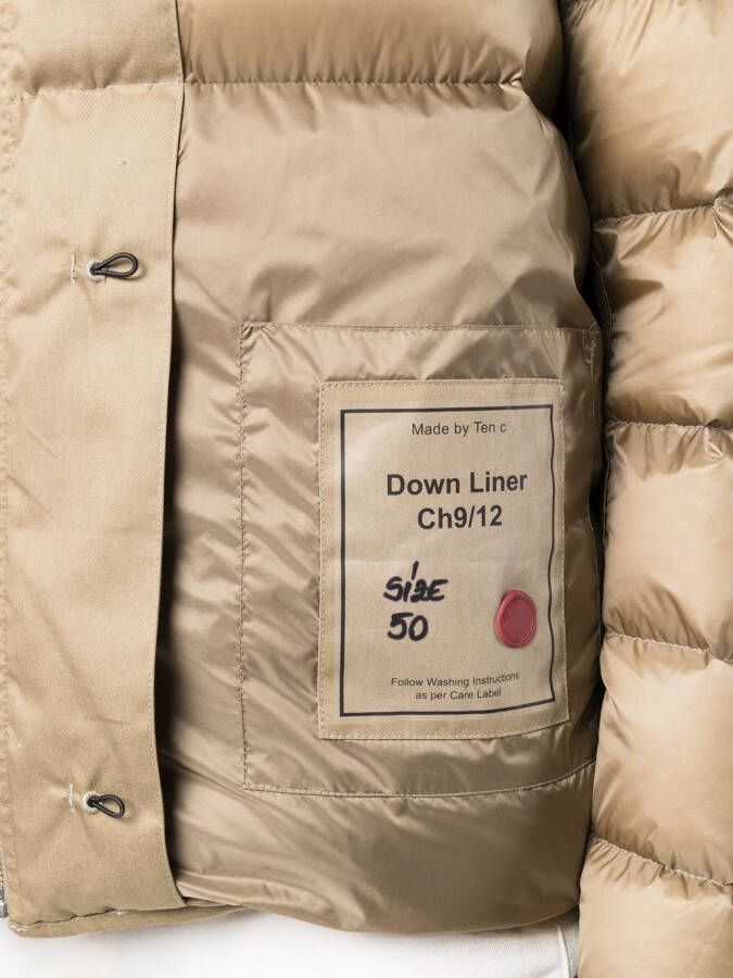 Ten C Donsjack met patchdetail Bruin