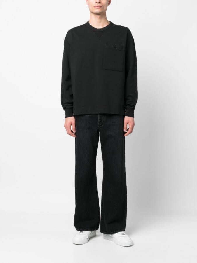 Ten C Sweater met logopatch Zwart