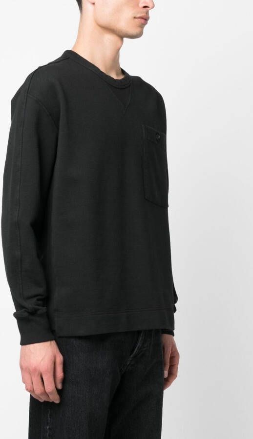 Ten C Sweater met logopatch Zwart