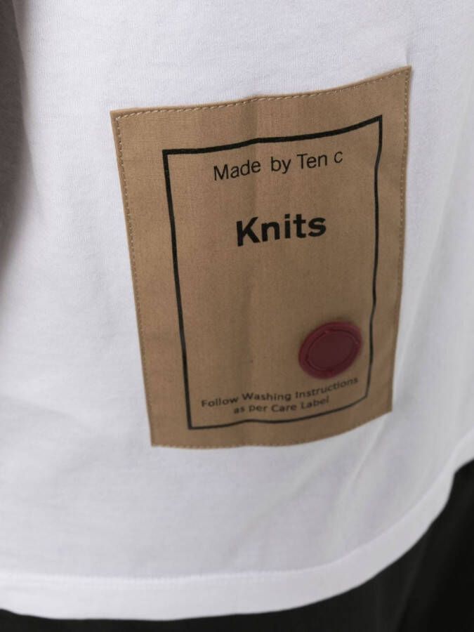Ten C T-shirt met logopatch Wit