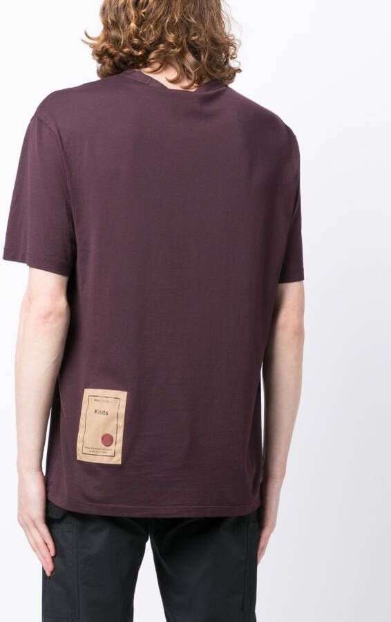 Ten C T-shirt met logopatch Rood