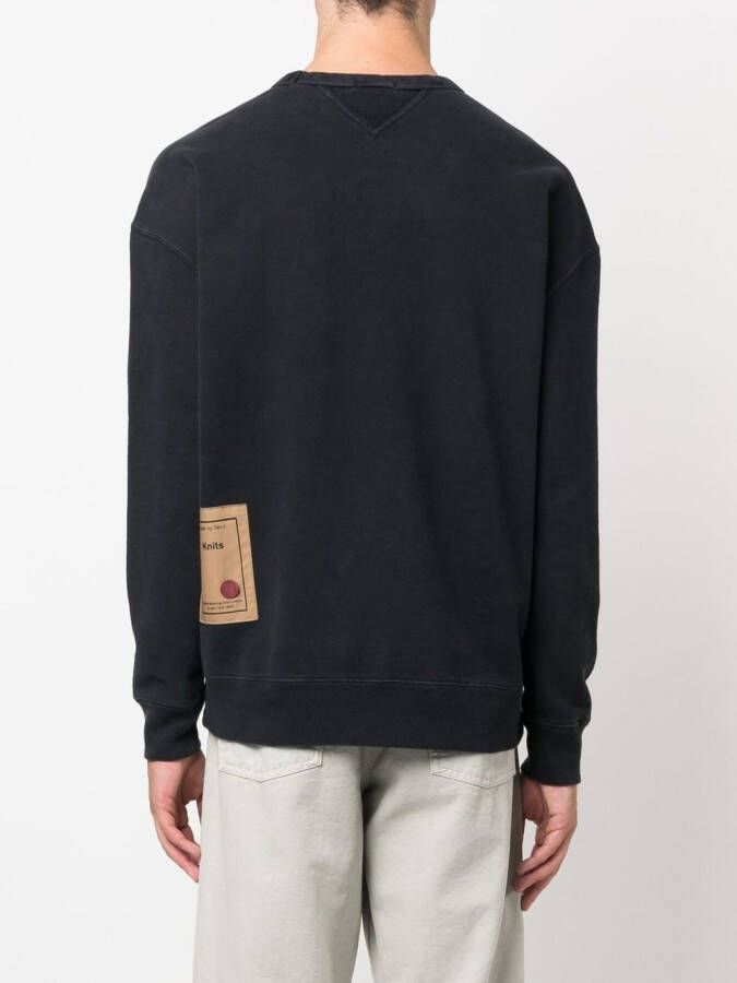 Ten C Sweater met logopatch Zwart