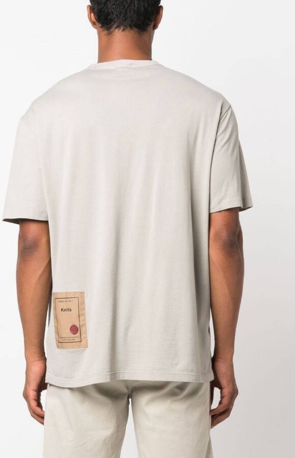 Ten C T-shirt met logopatch Beige