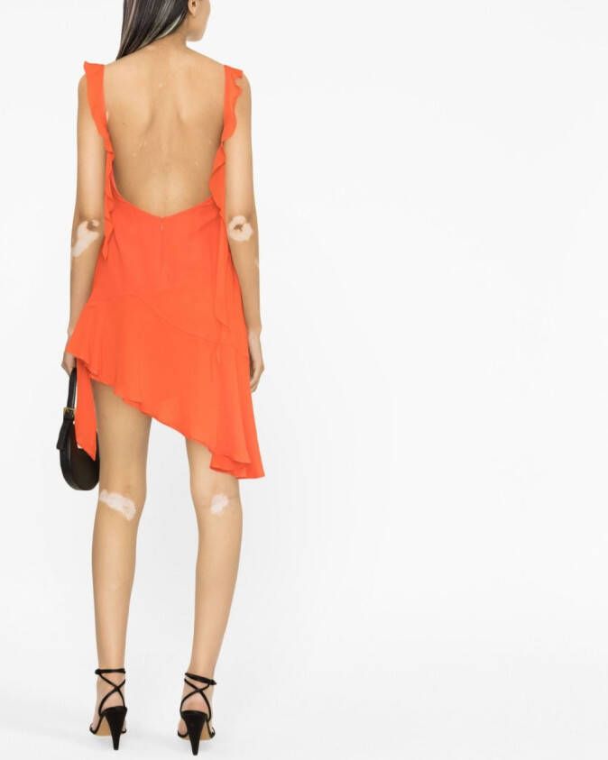 THE ANDAMANE Asymmetrische mini-jurk Oranje