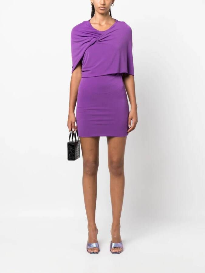 THE ANDAMANE Mini-jurk met gedraaid detail Paars