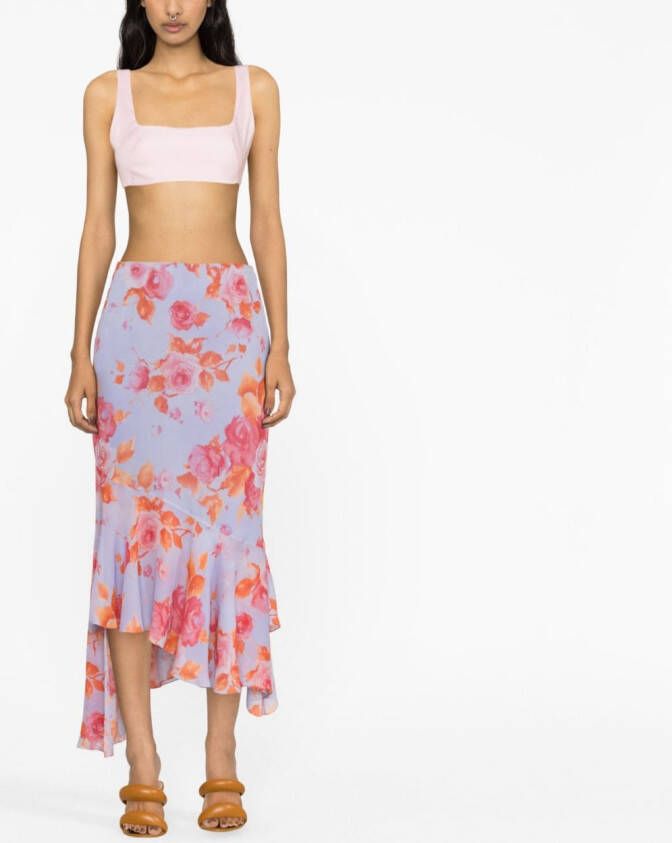THE ANDAMANE Rok met bloemenprint Paars