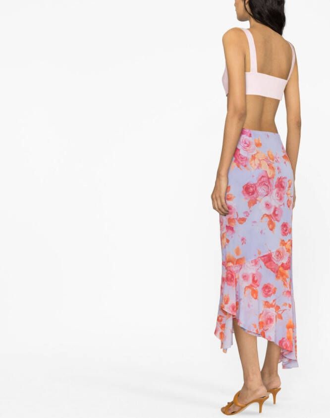 THE ANDAMANE Rok met bloemenprint Paars