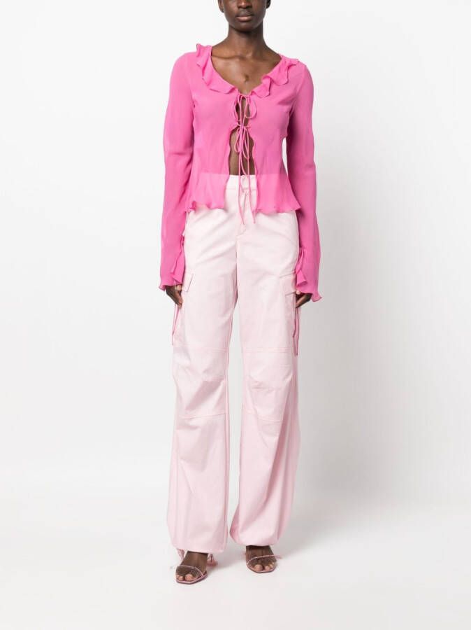 THE ANDAMANE Blouse met ruches Roze