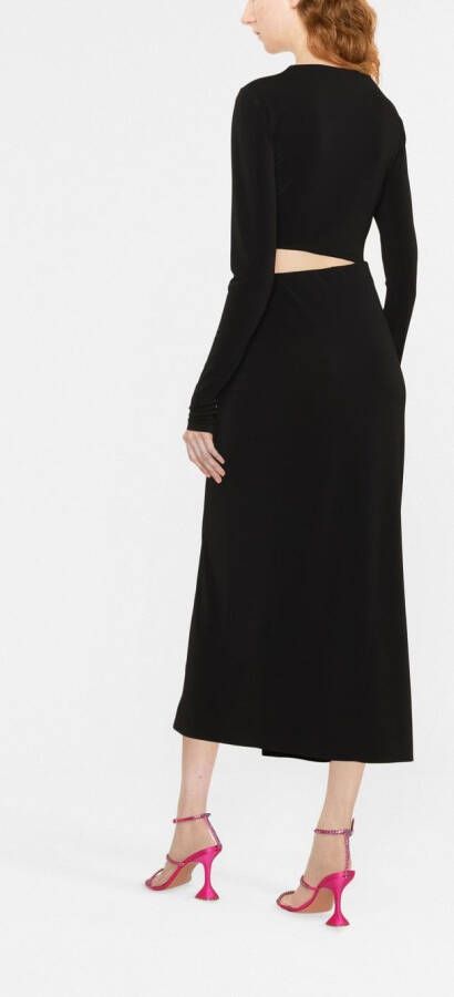 THE ANDAMANE Uitgesneden midi-jurk Zwart