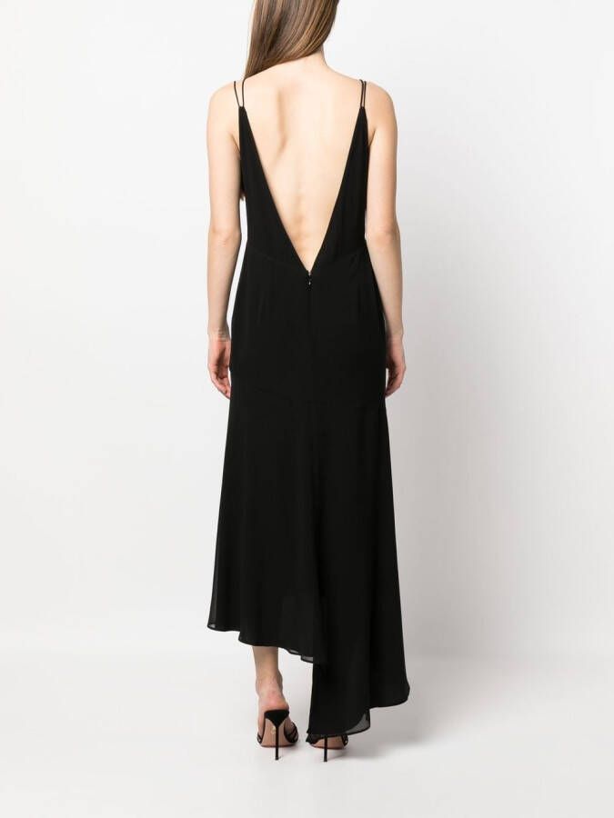 THE ANDAMANE Maxi-jurk met V-rug Zwart