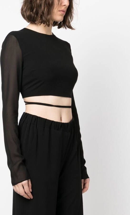 THE ANDAMANE Top met taillestrik Zwart