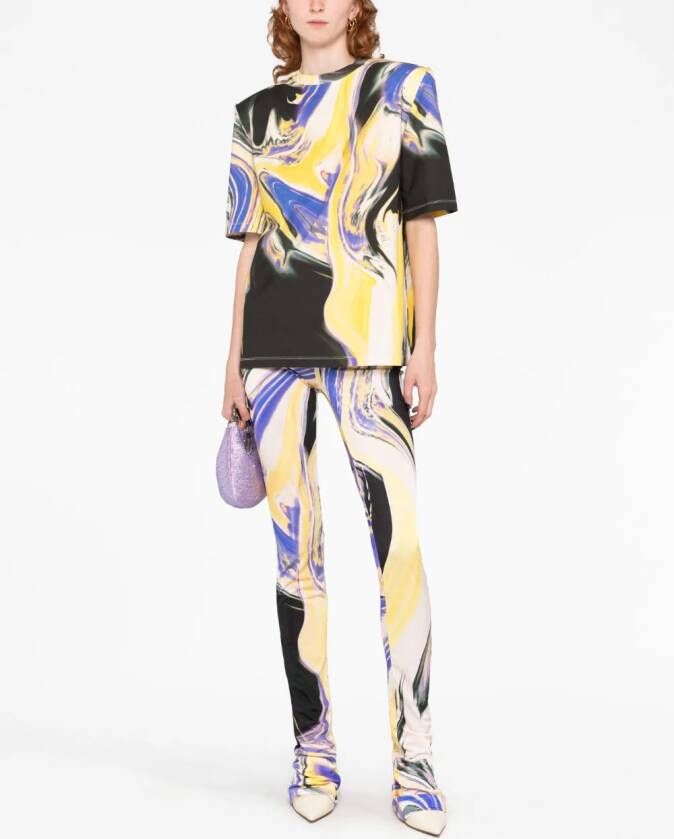 The Attico T-shirt met abstracte print Paars