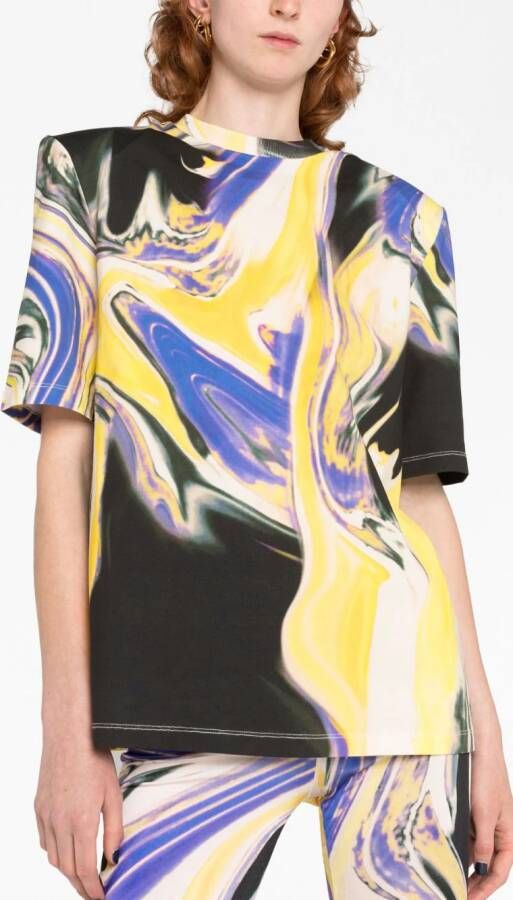 The Attico T-shirt met abstracte print Paars