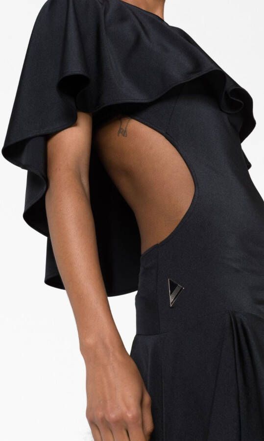 The Attico Mini-jurk met cape Zwart