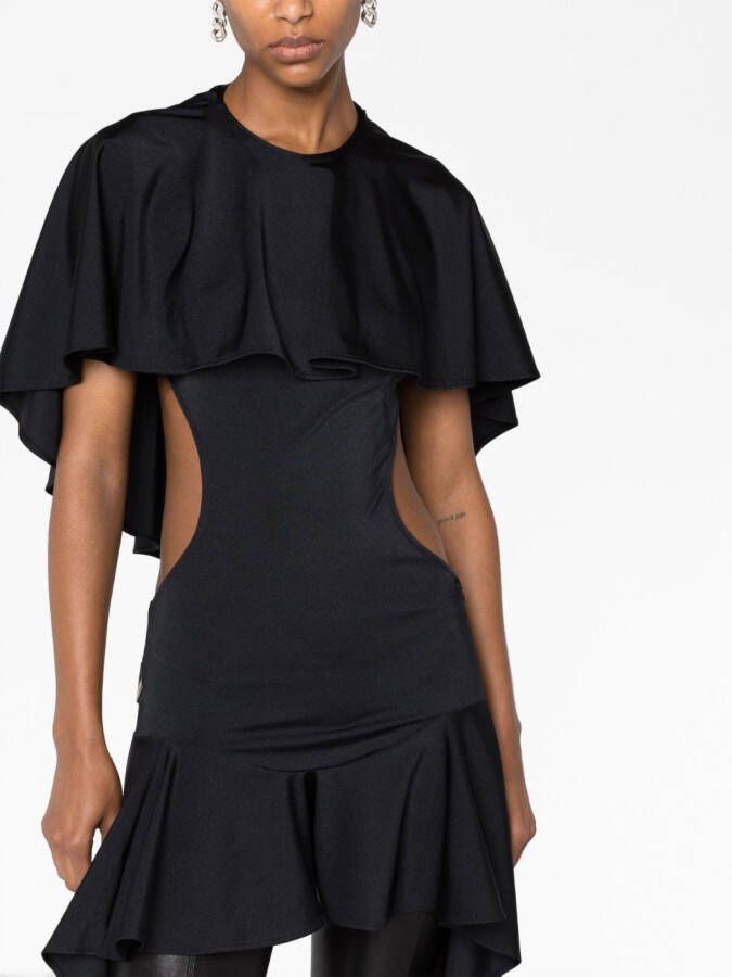 The Attico Mini-jurk met cape Zwart